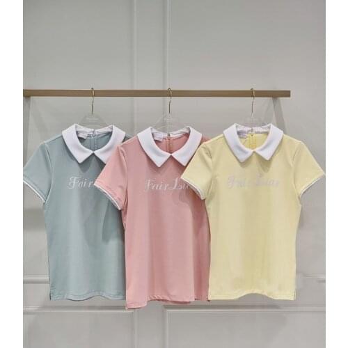 New golf short sleeve shirt lady temperament lady golf wear baby collar tennis golf sweatshirt summer stretch golf clothing