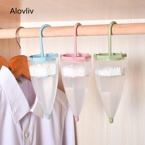 Umbrella Shape Wardrobe Dehumidifier For Home Mini Hangable Clothes Dryer with Desiccant Reusable Moisture Absorber Box