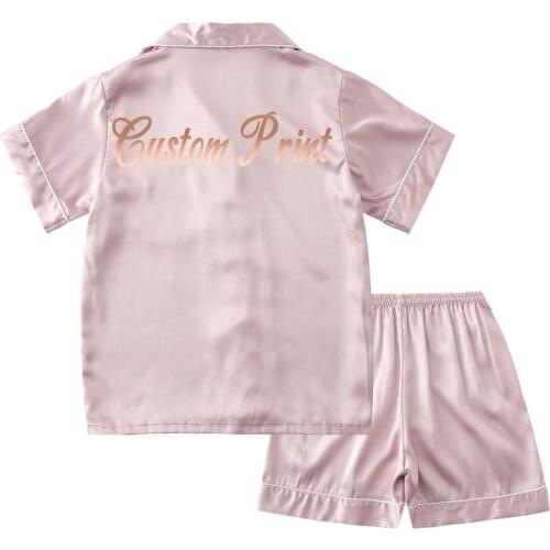 Custom Boys pajamas kids pajamas Set Silk Satin Pajamas Set Kids Suit Short Sleeve Sleepwear Nightwear Chlidren Pajamas Set