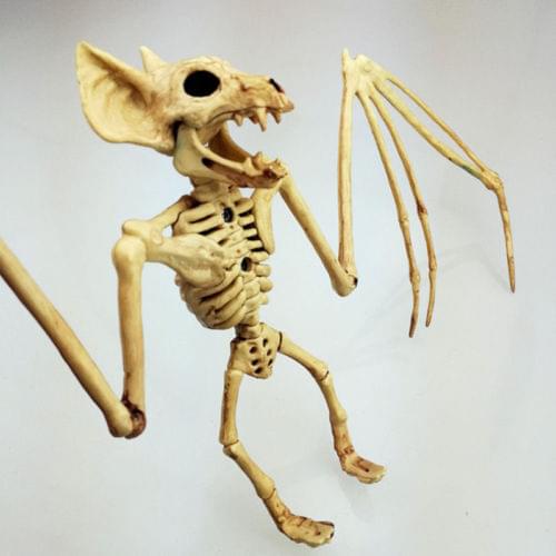 Bat Skeleton Hanging Upside Down Halloween Animal Prop Haunted House Decor New Halloween Creepy Horror Bonez