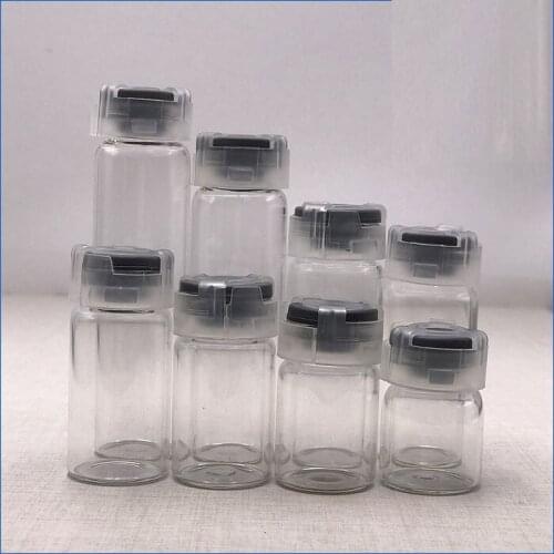 Transparent Essential Oil Bottle Thin Glass Small transparent Perfume Oil Vials Sample Test Bottle lab Sample Bottle with cover