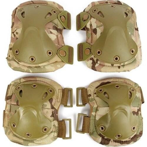 Tactical Knee Pads Elbow Pads Set Military Protector Army Airsoft Paintball Hunting War Game Outdoor Sports Skating Safety Gear
