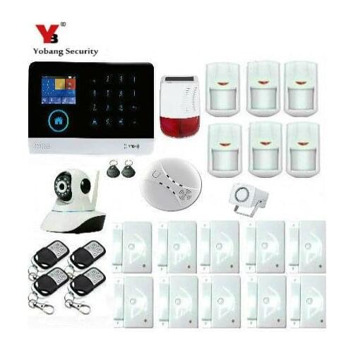 Yobang Security Android ios app remote control Intelligent smart Home Burglar Security wifi GSM Alarm System with WIFI IP camera