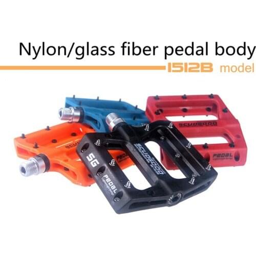 SCUDGOOD Bicycle Pedals Nylon Fiber Ultra-light Mountain Bike Pedal 4 Colors Big Foot Road Bike Bearing Pedals Cycling Parts