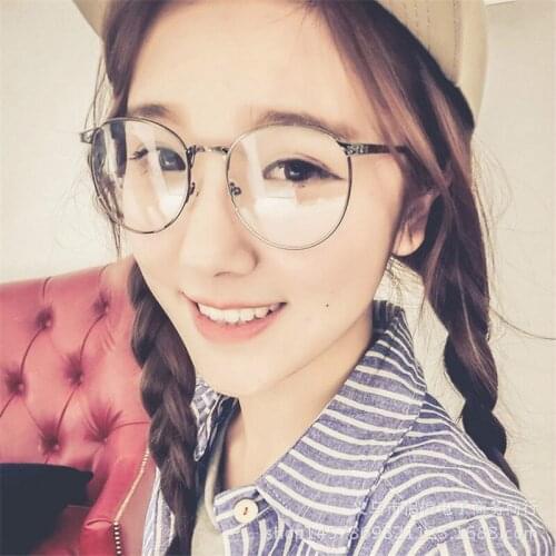 Vintage Glasses Frame Men Women Nerd Round Eyeglasses Fake Eyewear Spectacles for Prescription Steampunk