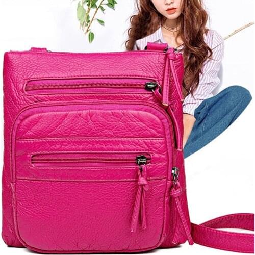 Vintage Ladies Shoulder Bag PU Leather Multi Layer Flap Bag Fashion Casual Female Cell Phone Coin Houlder