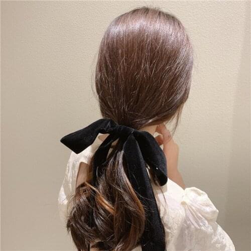 South Korea new velvet hair rope woman big bow tie elastic hair lovely headdress South Korea ribbon hair act the role of female