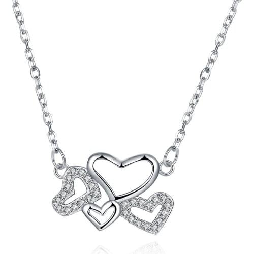 ZEMIOR Heart Necklaces For Women 925 Sterling Silver Luxury CZ 5A Cubic Zirconia Pendant Necklaces Telesthesia Fine Jewelry