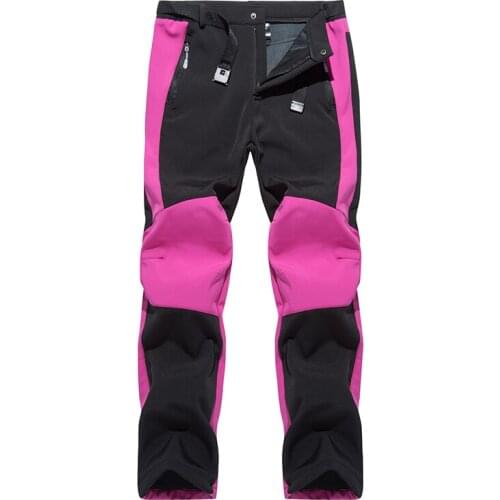 Winter Softshell Skiing Pants Women Thick Warm Fleece Waterproof Trousers Outdoor Sports Trekking Mountain Climbing Hiking Pants