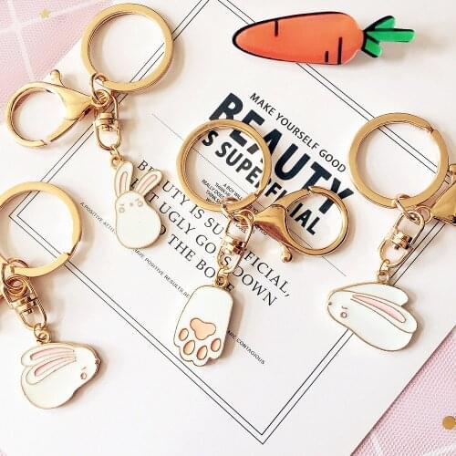 1pc Kiten Cat claw rabbit bag pendant student key ring wallet chain key chains