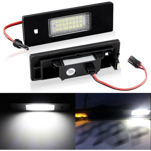 2Pcs CANbus LED License Number Plate Light No Error 24SMD Car Lamps for BMW 1 Series E81 E87 E87N F20 F21 Car Light Source