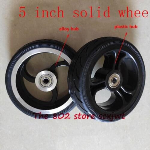 5 inch Solid wheels 5'' tubeless wheel Fast wheel F0,jackhot,Nes carbon fiber scooter solid tire with alloy rim or plastic hub