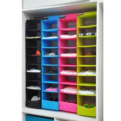 MagiDeal 9-Section Hanging Storage Shelve Wardrobe Closet Organiser for Coat Shirt Pants