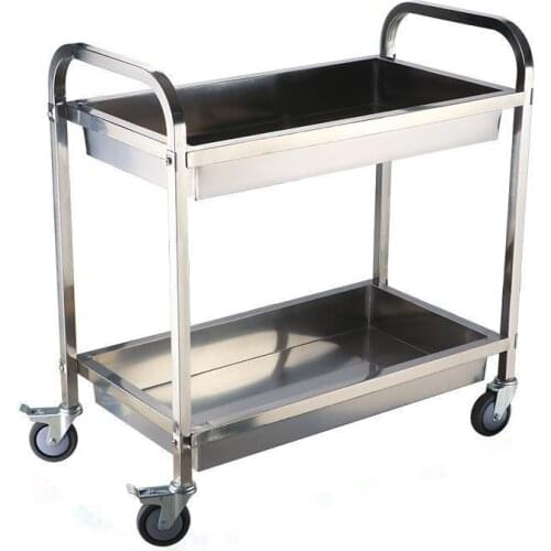 Large 3 Tier Stainless Steel Catering Trolley Cart Serving Clearing with Brake Kitchen Trolley Clearing Trolley