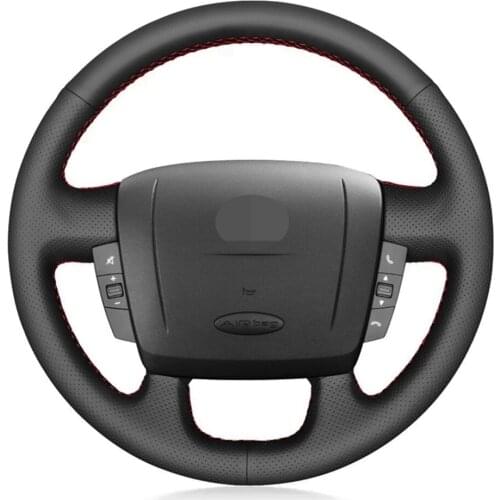 Car Steering Wheel Cover Non-slip Black Genuine Leather For Peugeot Boxer 2006-2019 Citroen Jumper Relay Fiat Ducato Ram