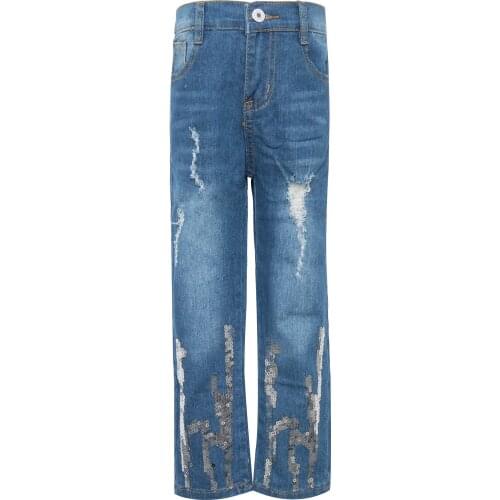 GirlyMax Fall Winter Girls Long Sequins Jeans