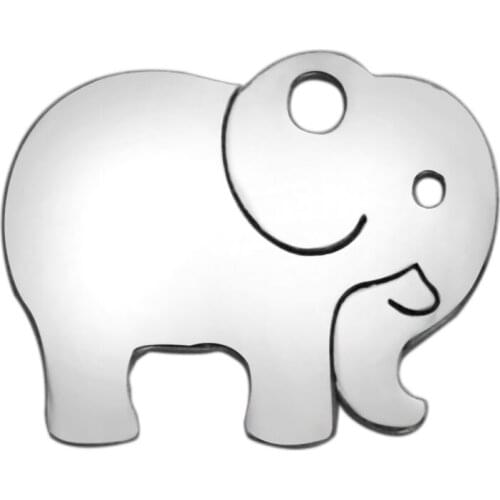 Fnixtar Lovely Elephant Charms Stainless Steel Charms Pendant For Women Bracelet Necklace Jewelry Finding Wholesale 20pcs/lot