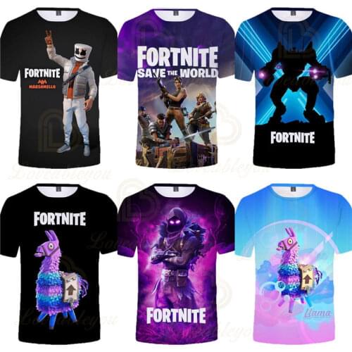 Men and Women NEW Fortnite Kids Hero Tops 2021 Boys Girls Crow Shoot Game 3D Print T-shirt Tshirt Harajuku Clothing