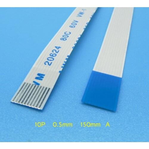 5pcs FFC FPC flat flexible cable 0.5mm 10 pin forward direction 150mm Width 5.5mm 10p Ribbon Flex Cable AWM 20624 80C 60V VW-1