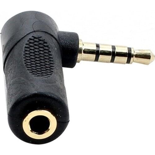 Hot Gold-plated Connector 3.5 jack Right Angle Female to 3.5mm 4Pole Male Audio Stereo Plug L Shape Jack Adapter Connector