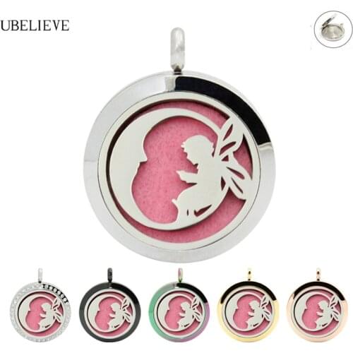 Choker 30mm Diffuser Necklace Pendant Stainless Steel Aromatherapy Diffuser Locket Jewelry Essential Oil Diffuser Necklace