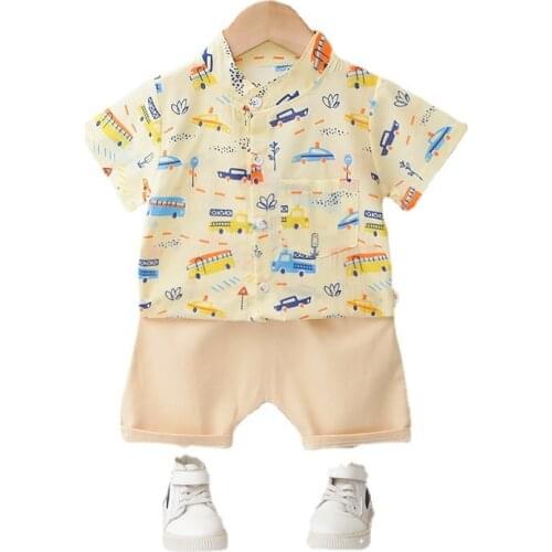 Summer New Baby Boys Clothes Suit Children Fashion Cartoon Shirt Shorts 2Pcs/Sets Toddler Sports Casual Costume Kids Tracksuits