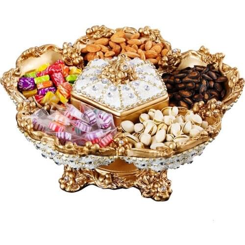 Top grade creativity European style Dried fruit traybox cover band drawing room Set the tea table at home plate