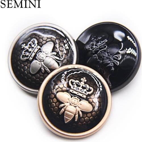 Fashion decorative metal buttons British style bee shape sewing buttons for women shirt suit overcoat garment accessories DIY