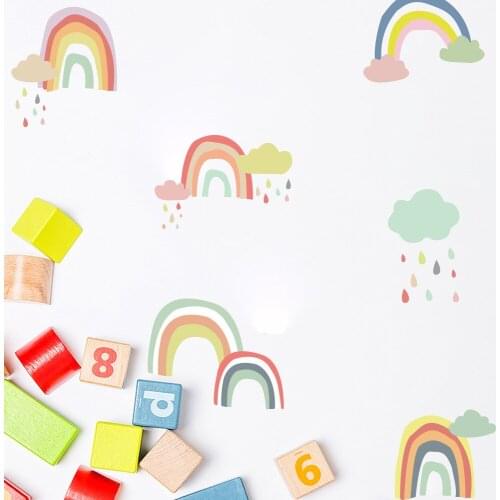 Nordic ins wall sticker PVC Kindergarten environment layout Home party decoration DIY Colored clouds Background wall sticker