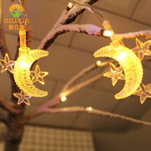 New Eid Ramadan star lights led lantern string battery lights room decoration Christmas day lights fairy tale warm white color