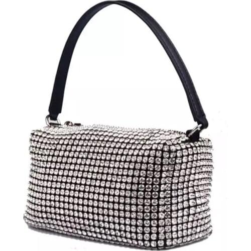 New shinning diamond one-shoulder slanting cross bag small chain diamond bag handbag fashion trend light luxury small square bag