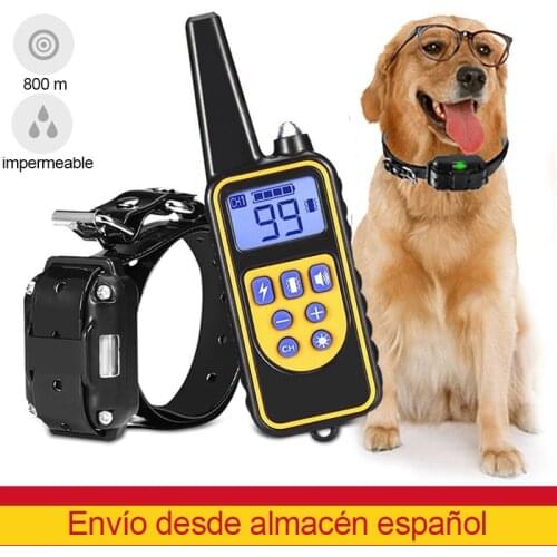 800m Electric remote Dog Training Collar Waterproof Rechargeable LCD Display for All Size beep Shock Vibration mode