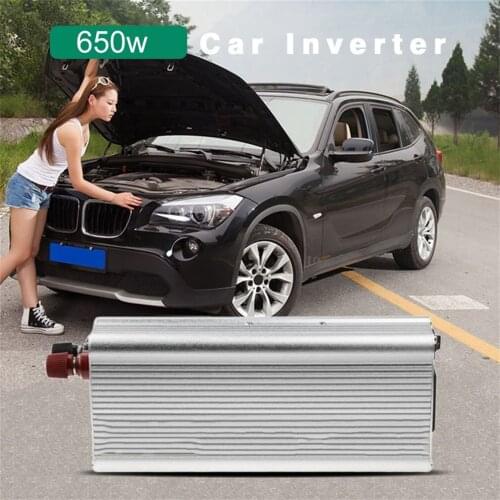 USB 650W Charge Portable Car Power Converter 12V Input Vehicle Inverter Aluminum Alloy Power Adapter Inverter For Travelling