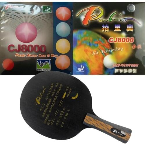 Pro Table Tennis Combo Racket Galaxy Palio TCT Ti + Carbon blade with Palio CJ8000 (BIOTECH) and CJ8000 Table Tennis Rubber