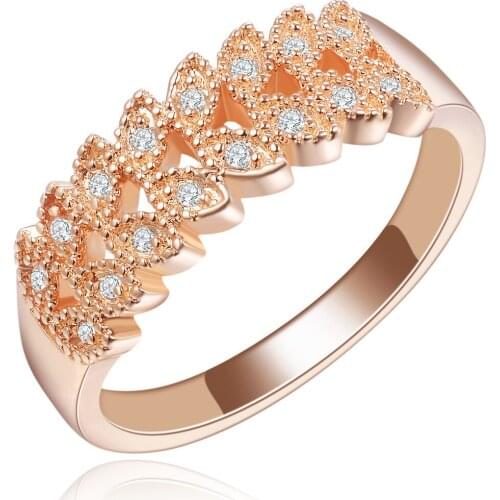 S925 Sterling Silver European and American Fashion Orange Zircon Ring Delicate Silver Rose Gold Plated Ladies Engagement Ring