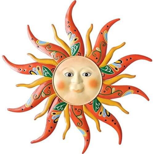 Sun Face Garden Sculpture And Statue Wall Art Is Suitable For Indoor And Outdoor, Farmhouse, Courtyard, Garden