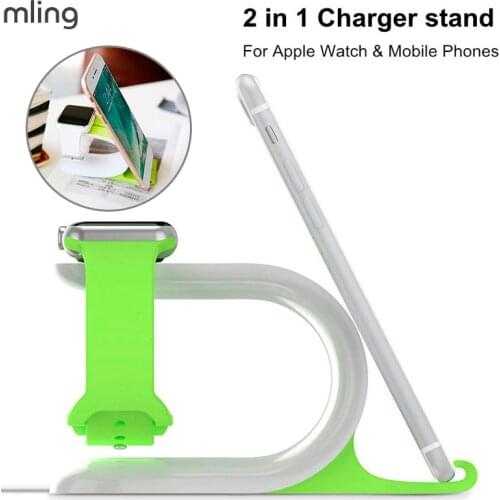 2 in 1 Multi Silicone Stand for iWatch 4 3 2 1 Holder for Apple Watch 4 3 2 1 Accessories for iPhone 38MM 40MM 44MM 42MM