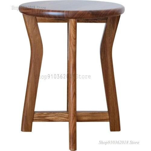 Chinese Style Solid Wood Stool Household Ebony Wood Furniture Coffee Table Dining Table Stool Adult Simple Dressing Table Sma