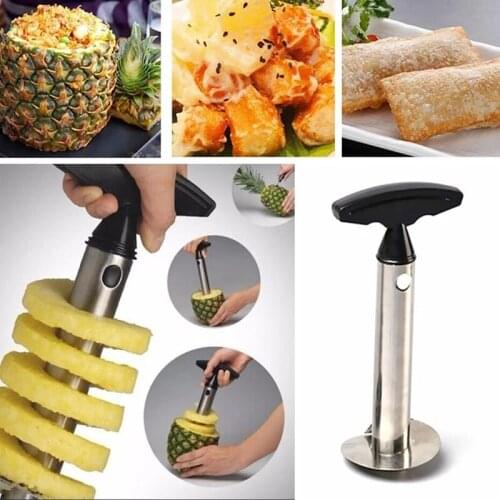 Stainless Steel Pineapple Peeler Cutter Fruit Knife Slicer A Spiral Pineapple Cutting Machine Easy To Use Kitchen Cooking Tools