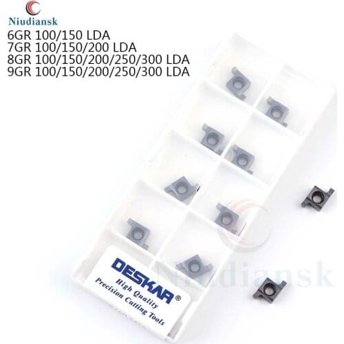 10PCS high quality 6GR/7GR/8GR/9GR100/150/200/250/300 LDA inner groove carbide insert CNC，Suit for Grooving Turning Tools SNGR