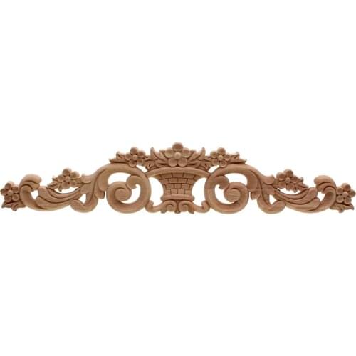 VZLX Unpainted Wood Carved Decal Corner Applique Frame For Home Furniture Wall Cabinet Door Decorative Wooden Miniature Craft
