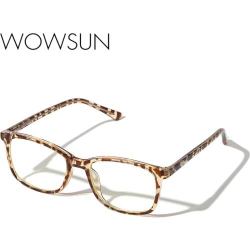 WOWSUN Blue Light Blocking Glasses Women Square Optical Frame Computer Eyeglasses Fashion Transparent Fake WO-36