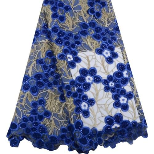 2019 High Quality Embroidery Flowers French Lace Fabric High Quality Tulle French Lace Fabric With Stones For Women Dress 1550