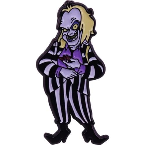 Beetlejuice badge retro 80s horror movie fans collection
