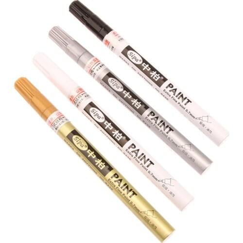 1pcs/4 Colors Metallic Needle Marker 0.7mm Pen Fine Point Paint Non-toxic Permanent Pen Diy Art School Office Supplies Wholesale