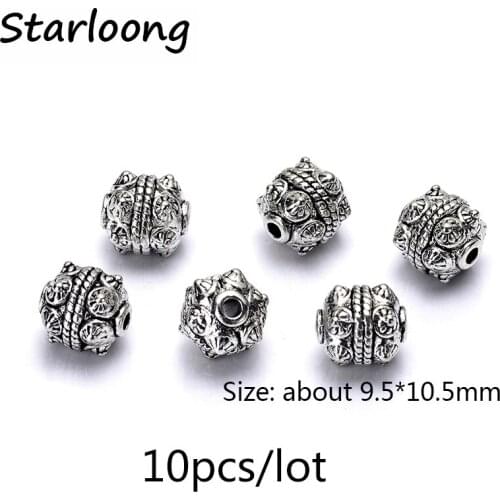10pcs/lot antique small hole vintage silver plated zinc alloy Multi-angle little spacer beads DIY Jewelry making for bracelet