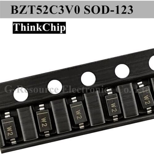 100pcs) BZT52C3V0 SOD-123 SMD 1206 voltage stabilized diode 3.0V (Marking W2)