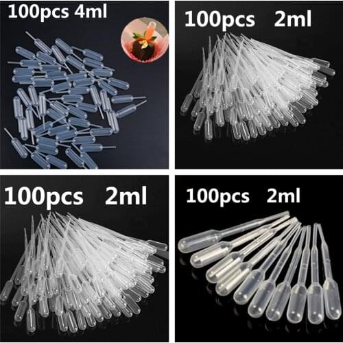 100PCS/Lot 0.2/0.5/2/4ML Disposable Plastic Squeeze Transfer Pipettes Dropper For Silicone Mold UV Epoxy Resin Jewelry Making