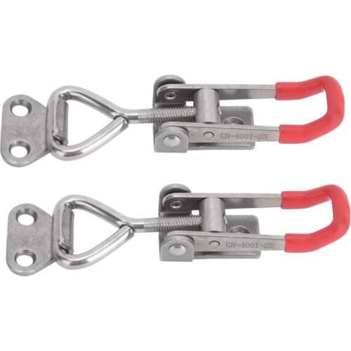 2Pcs Toggle Clamp Clip 304 Stainless Steel Adjustable Buckle Quick Fixture Hand Tool Quick Release Clamp