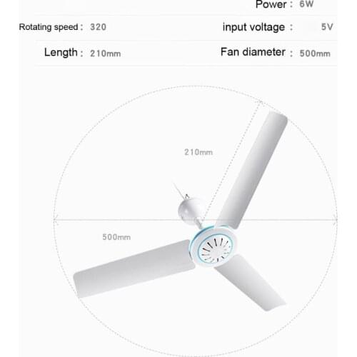 5V Ceiling Fan Air Cooler Hanging USB Powered Tent Fans for Bed Camping Outdoor Q1JF